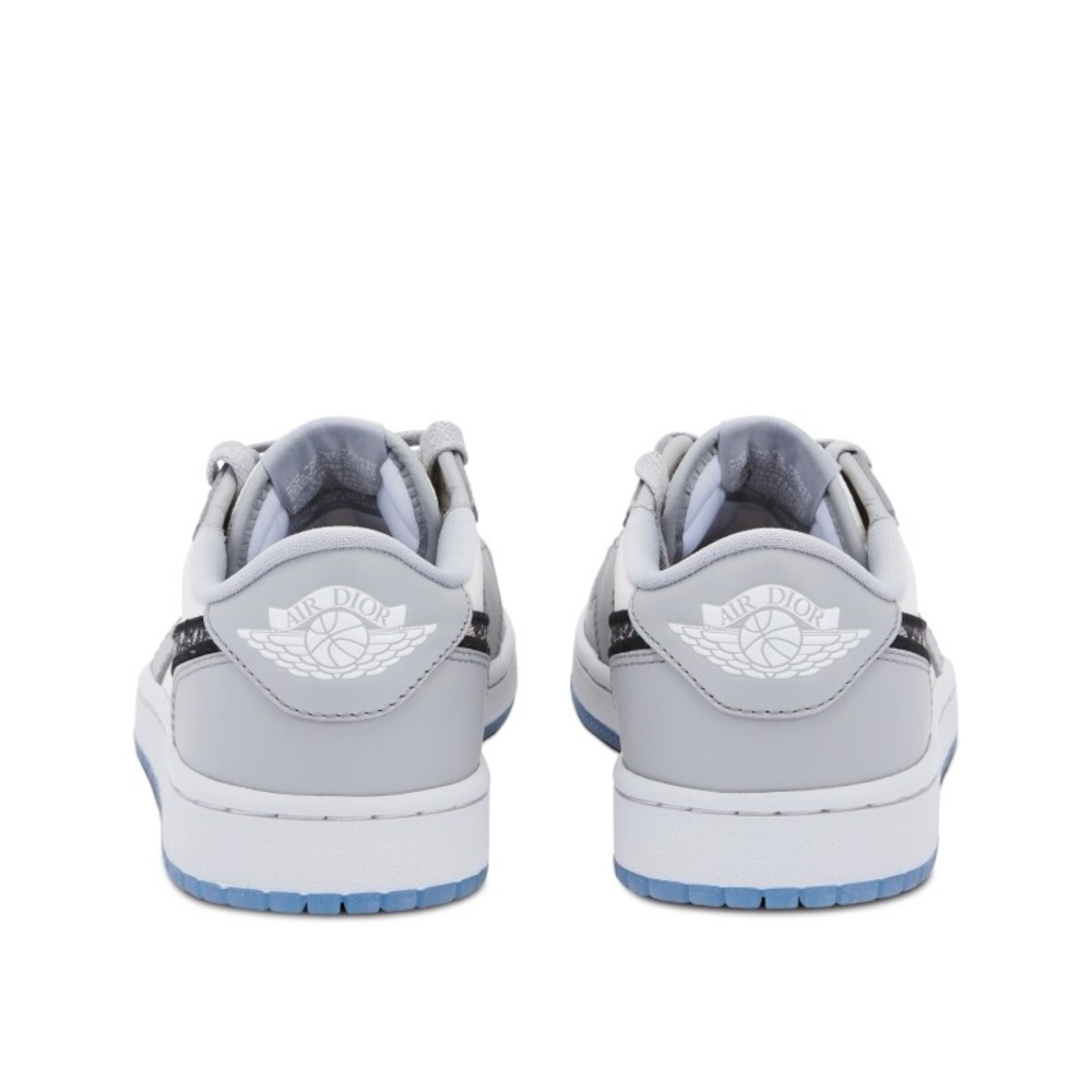 EUC Men’s Size 8 (Euro Sz 41) Dior X Air Jordan 1 Low Sneakers Grey/Black-Sail - Picture 5 of 17